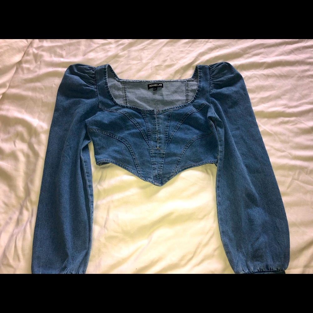 Denim Bodycon fit crop top